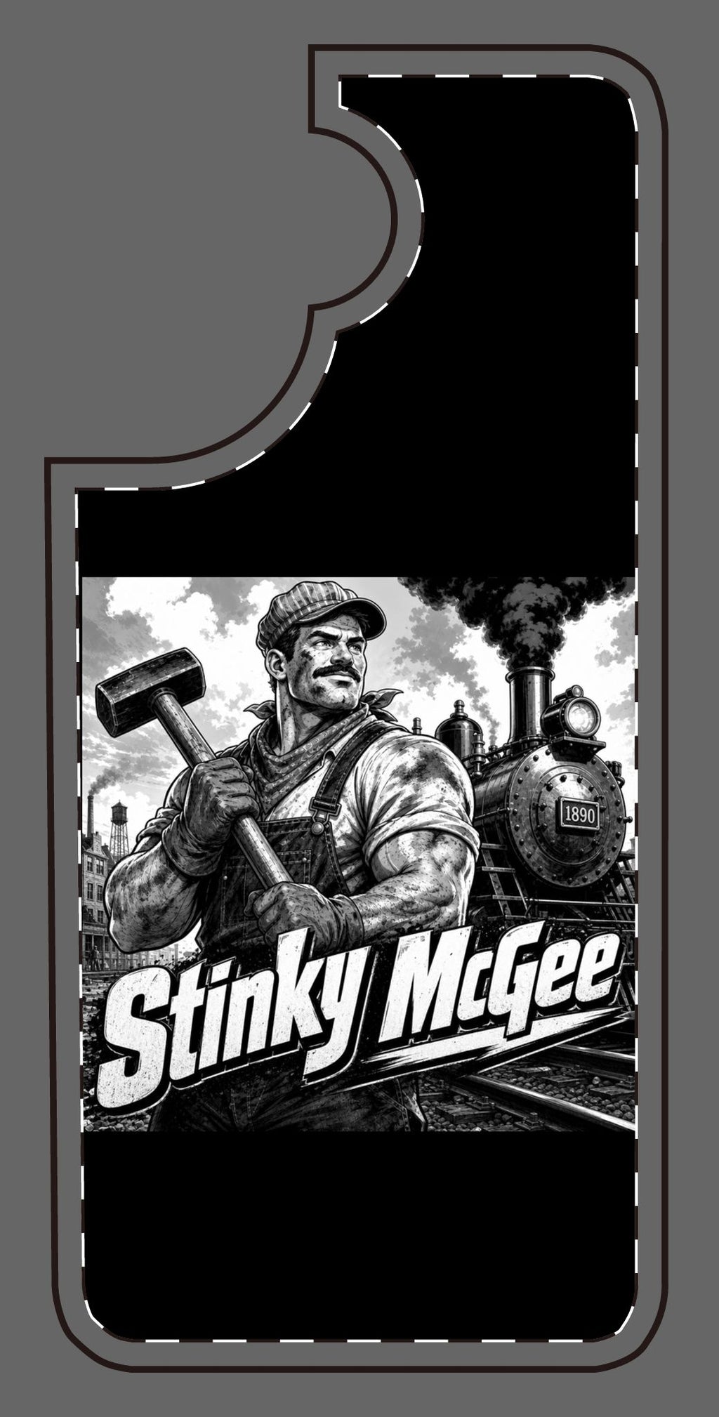 Stinky McGee Trainworker Phone Case — Vintage Industrial Illustration