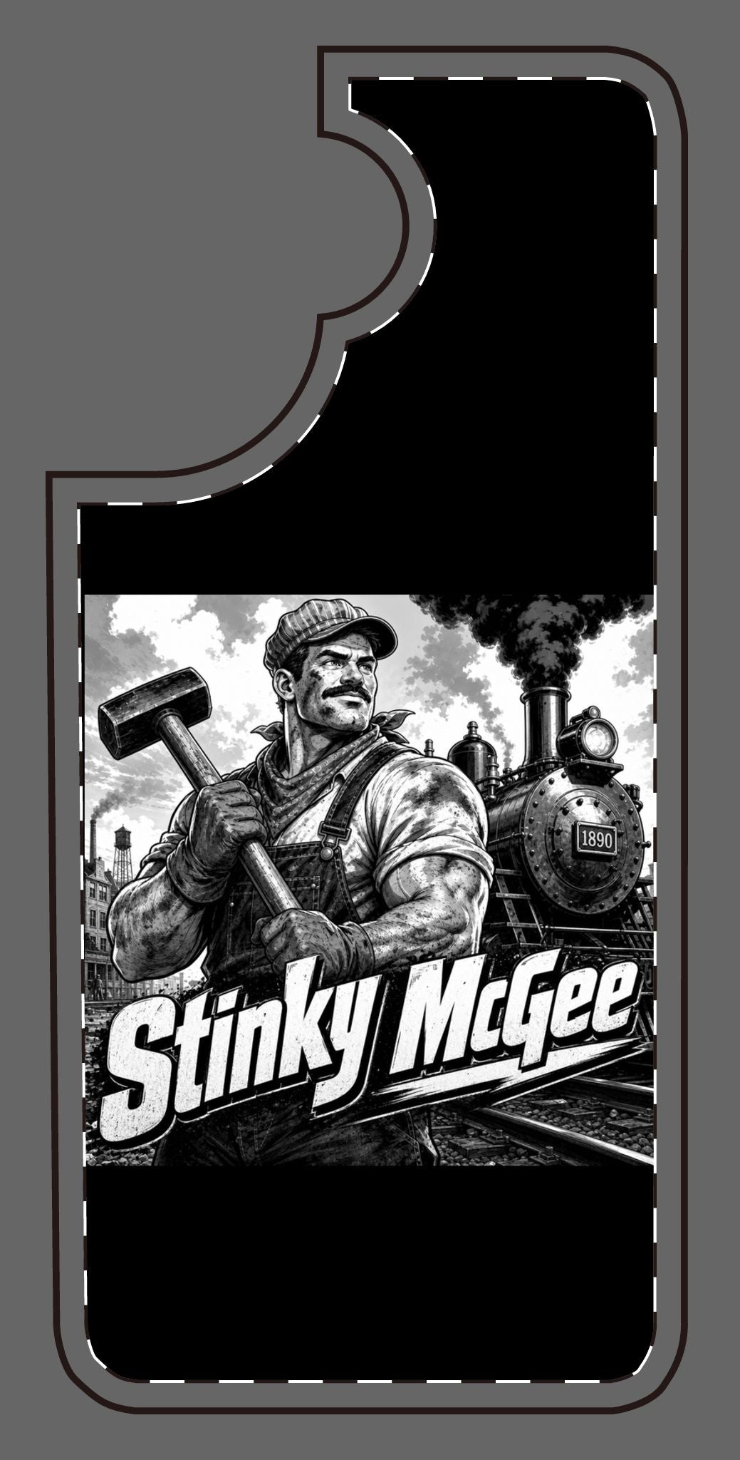Stinky McGee Trainworker Phone Case — Vintage Industrial Illustration