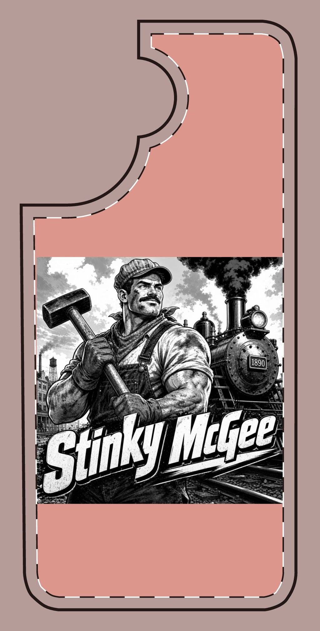 Stinky McGee Trainworker Phone Case — Vintage Industrial Illustration