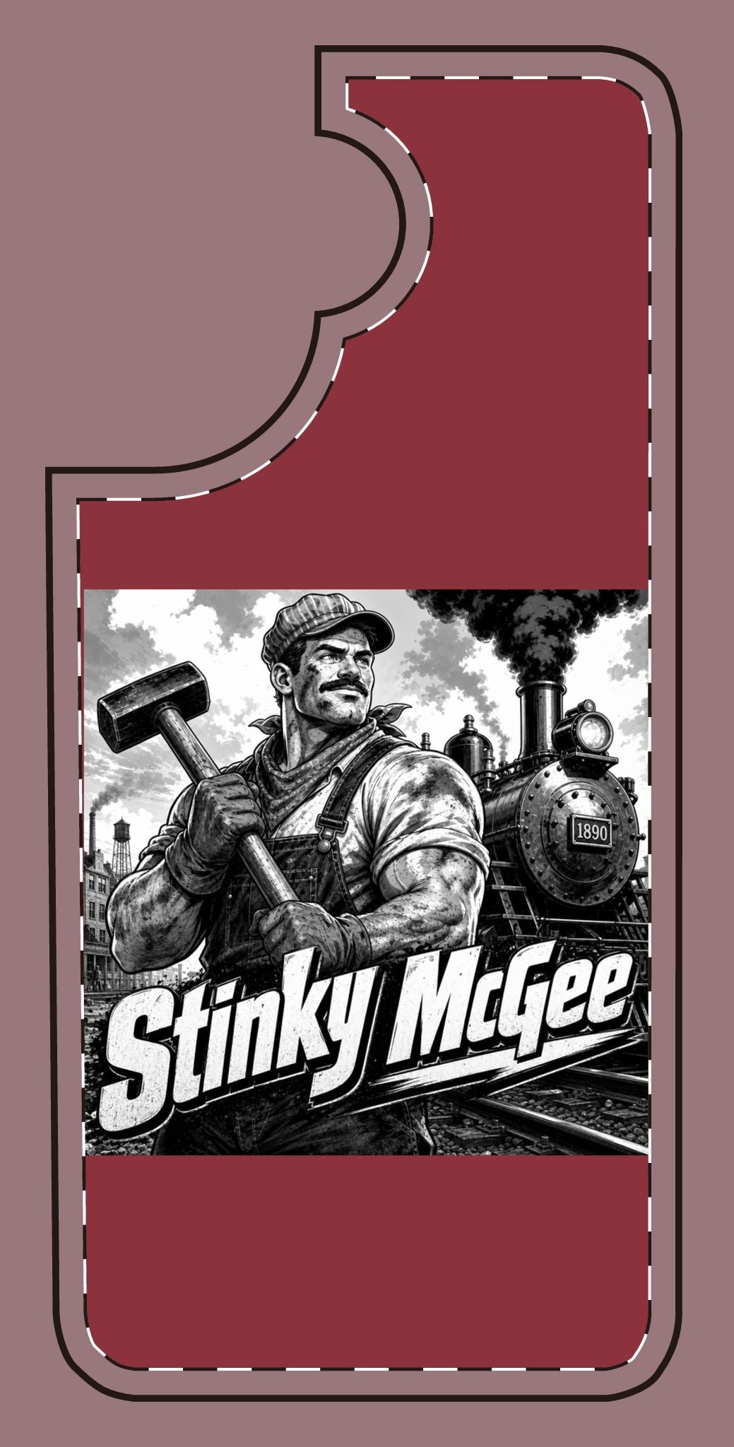 Stinky McGee Trainworker Phone Case — Vintage Industrial Illustration
