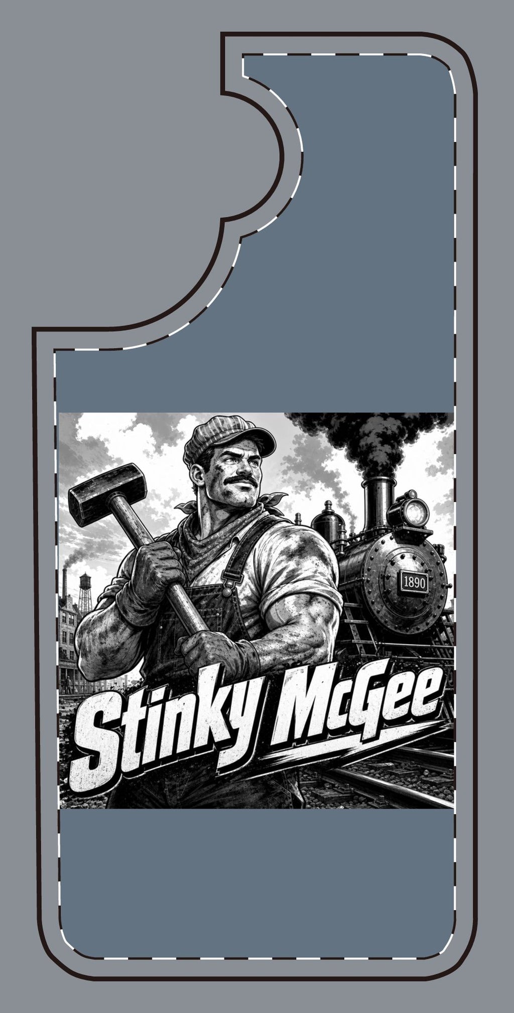 Stinky McGee Trainworker Phone Case — Vintage Industrial Illustration