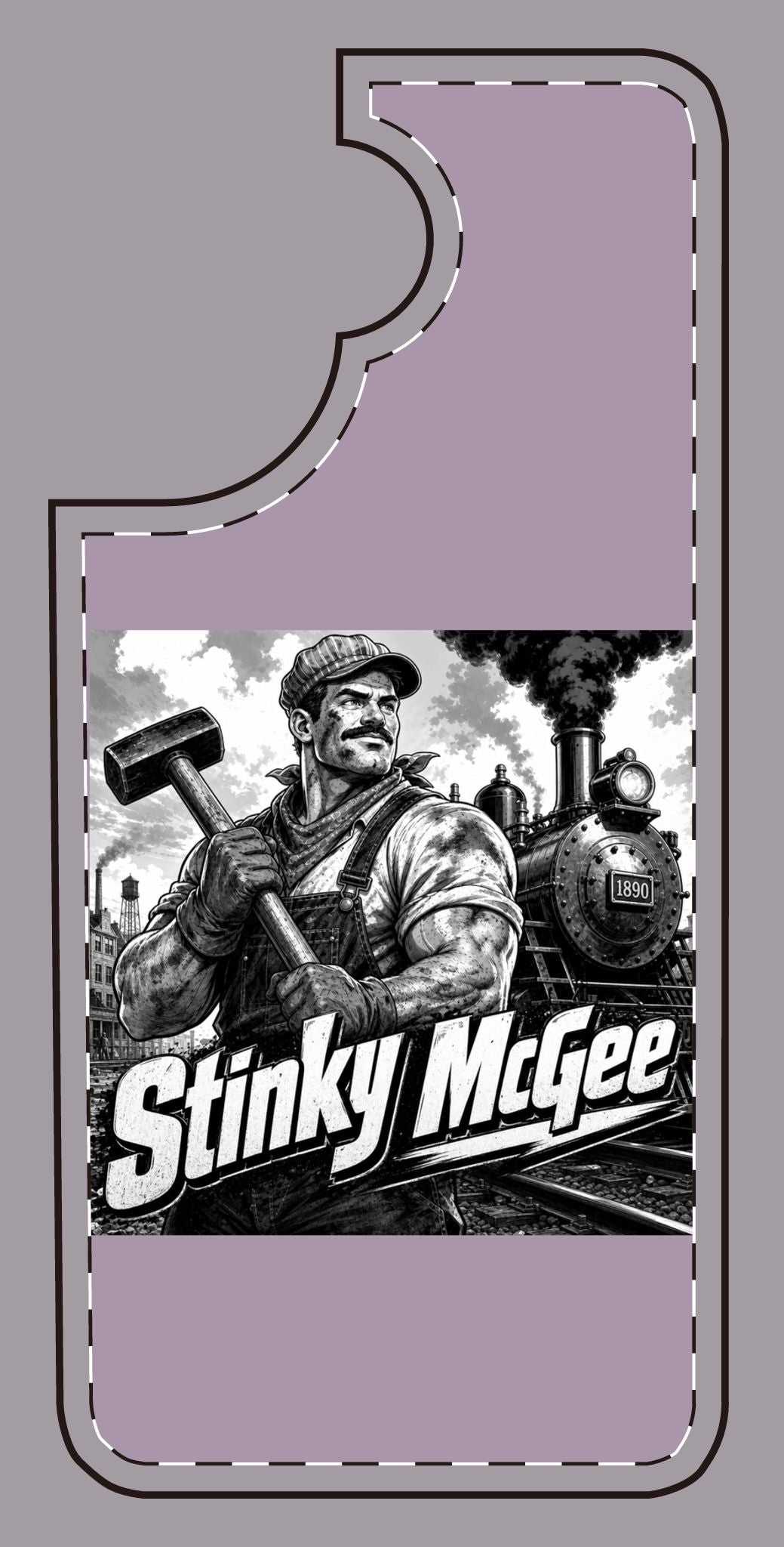 Stinky McGee Trainworker Phone Case — Vintage Industrial Illustration