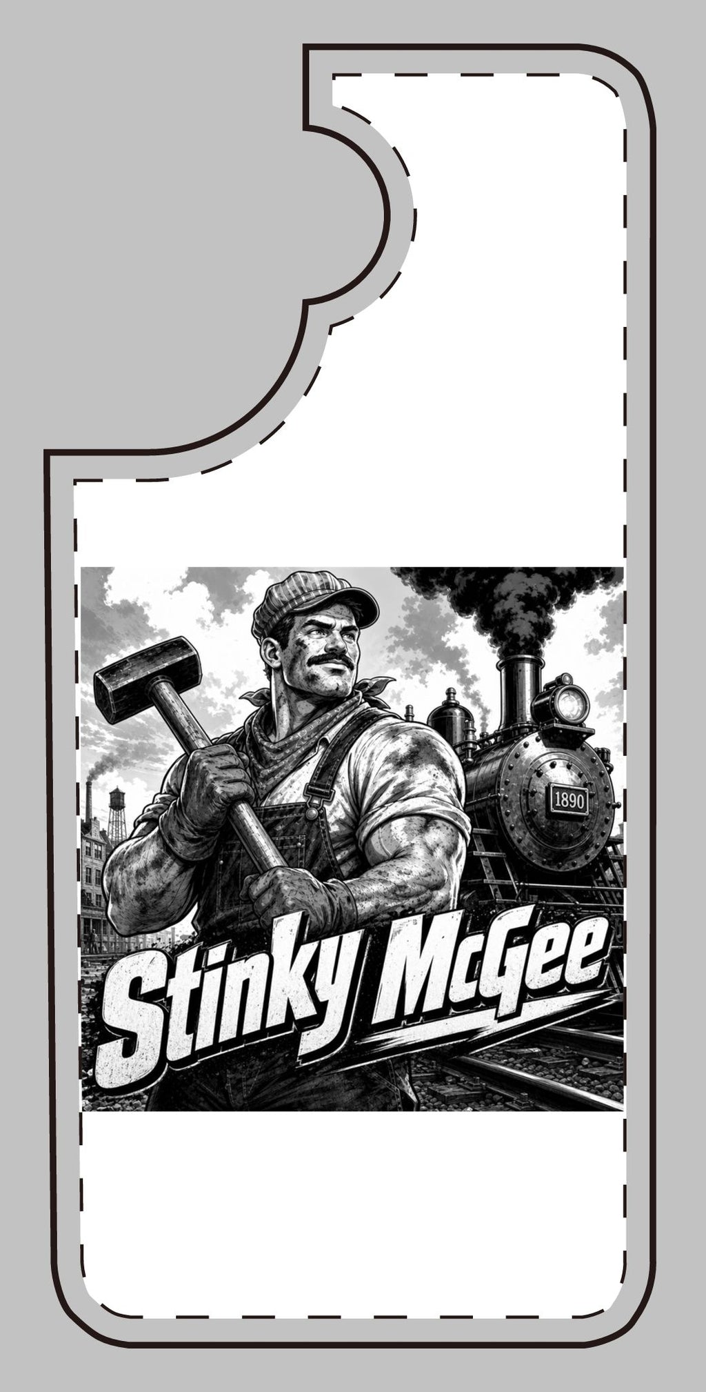 Stinky McGee Trainworker Phone Case — Vintage Industrial Illustration