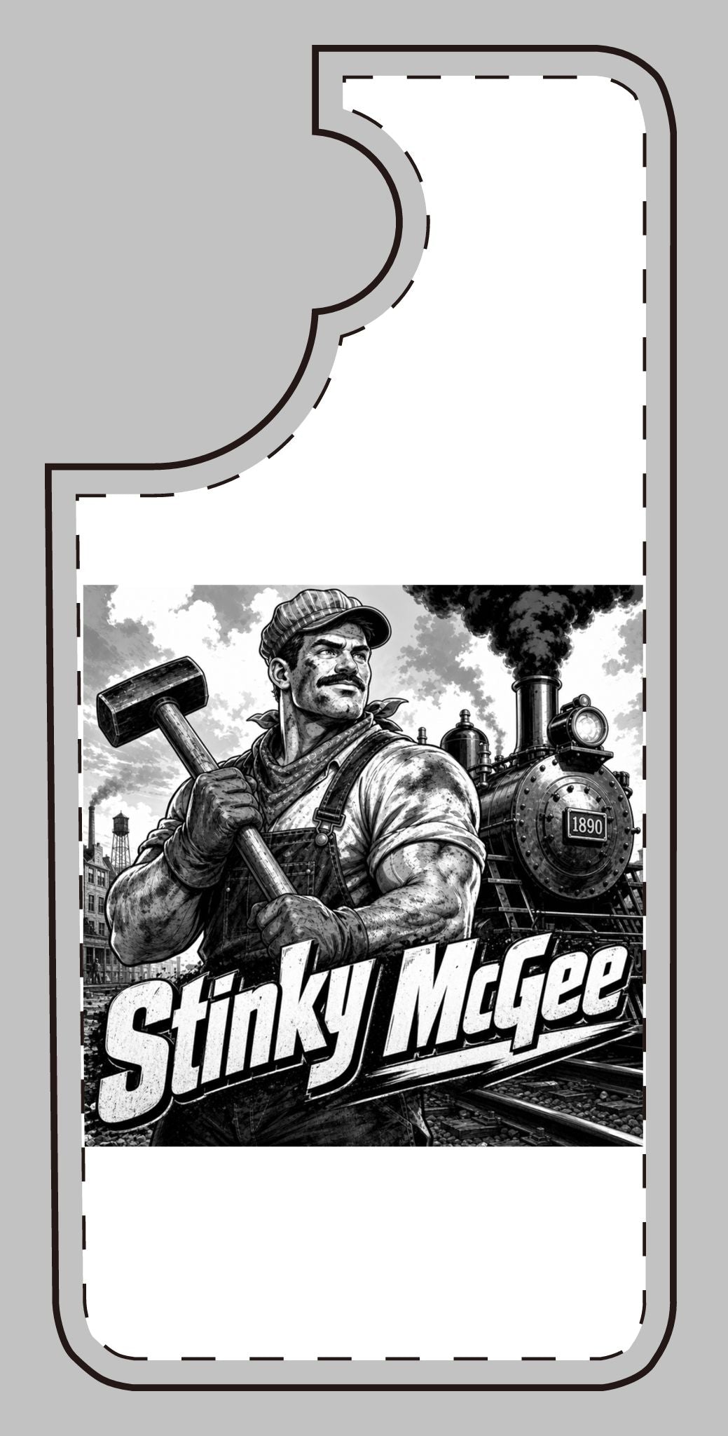 Stinky McGee Trainworker Phone Case — Vintage Industrial Illustration