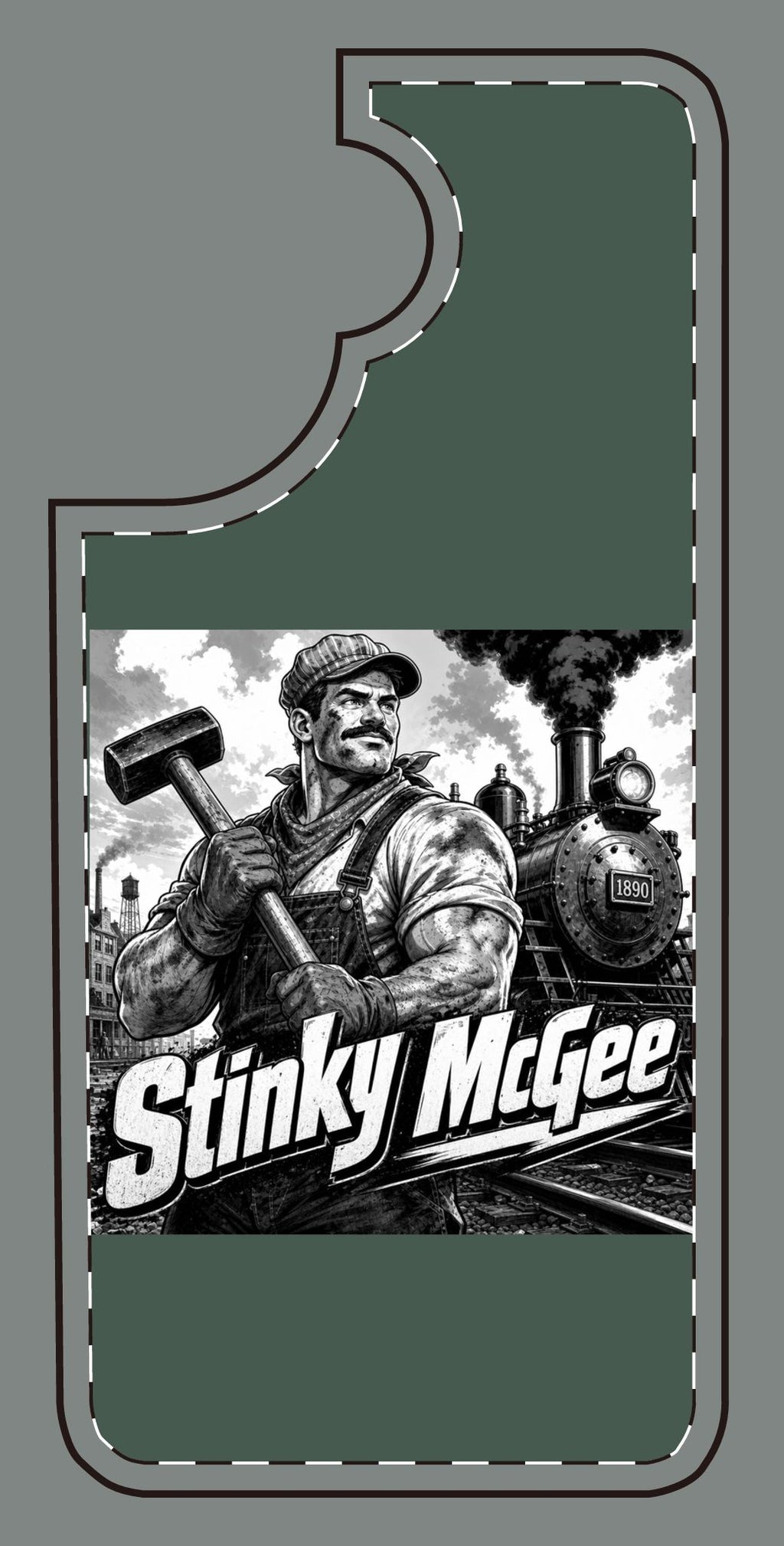 Stinky McGee Trainworker Phone Case — Vintage Industrial Illustration
