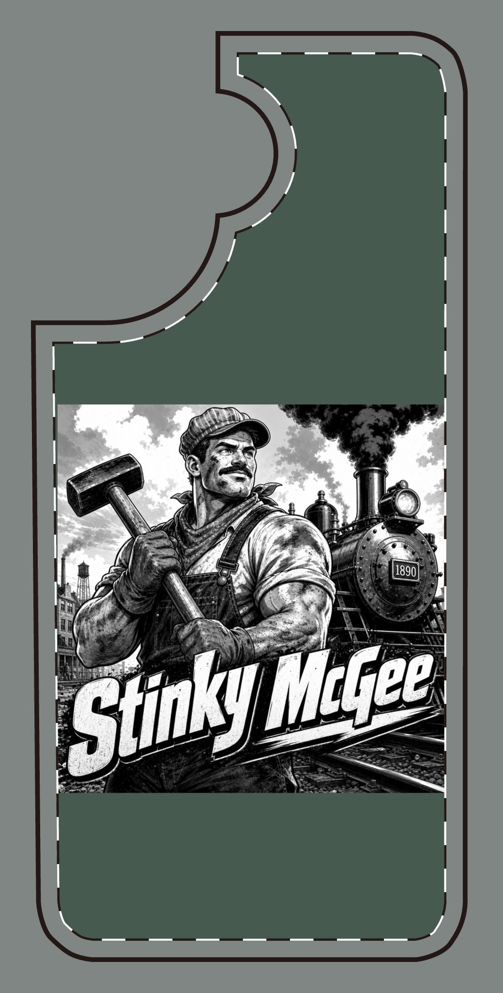 Stinky McGee Trainworker Phone Case — Vintage Industrial Illustration