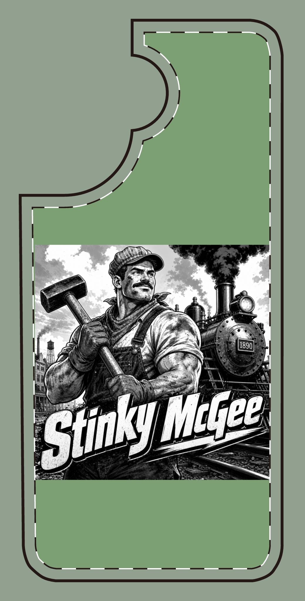 Stinky McGee Trainworker Phone Case — Vintage Industrial Illustration