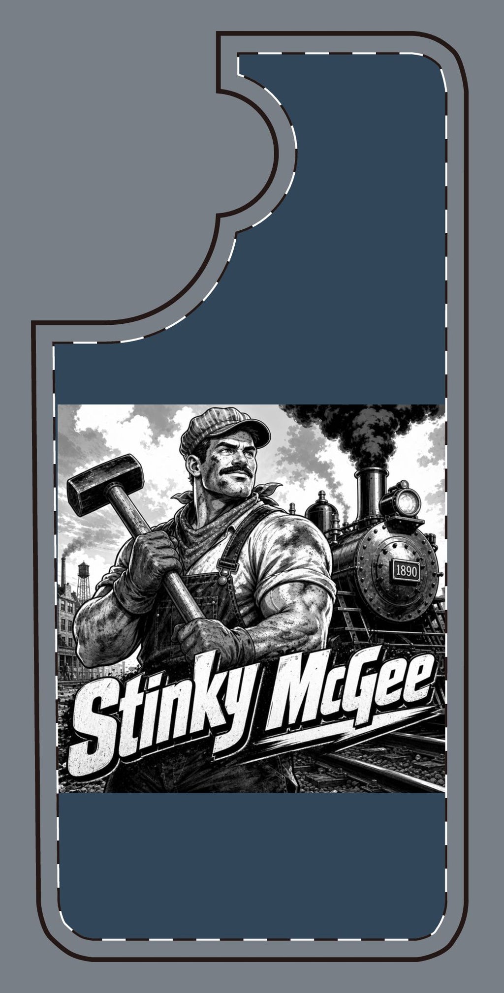 Stinky McGee Trainworker Phone Case — Vintage Industrial Illustration