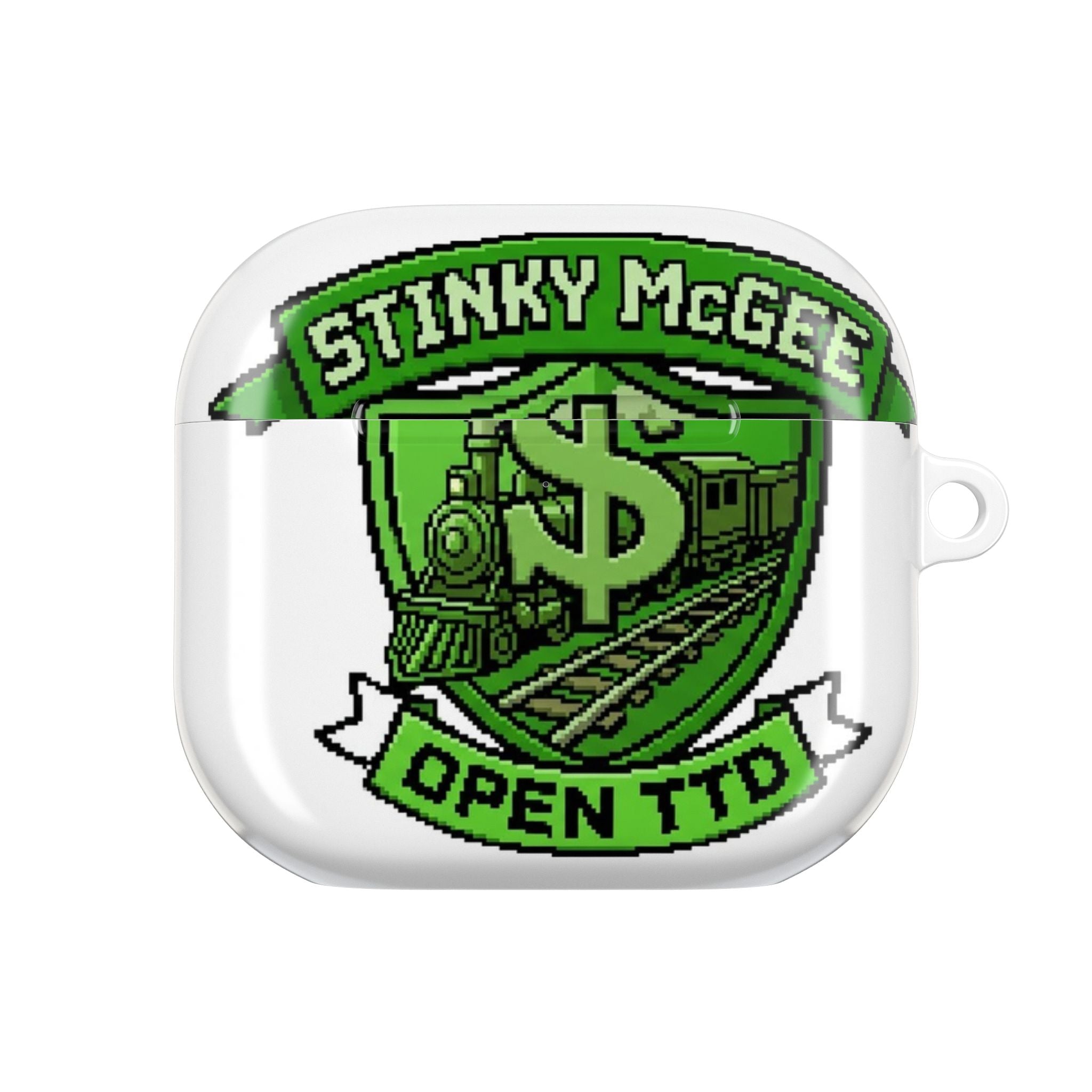 AirPods Case — "Stinky McGee" Green Train Logo Protective Case