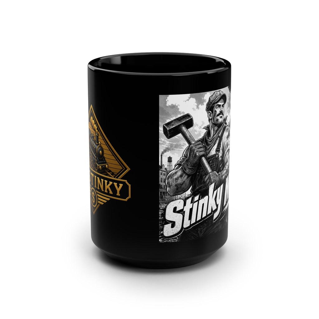 Stinky McGee Vintage Steamworker Black 15oz Mug