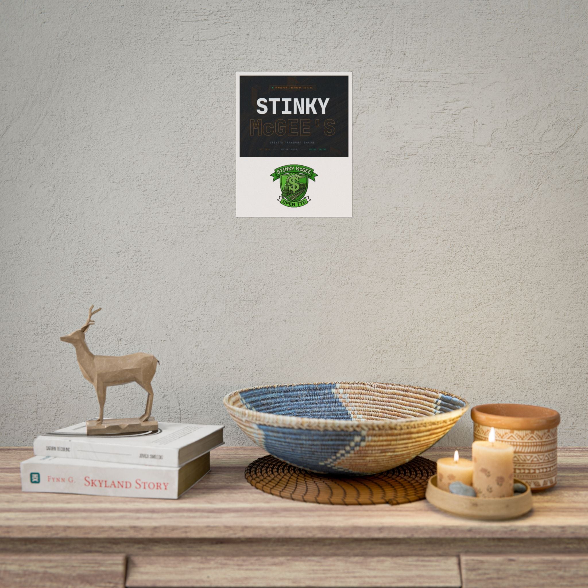 Stinky McGee's Rolled Poster — Retro Logo Wall Art for Gamers & Streamers