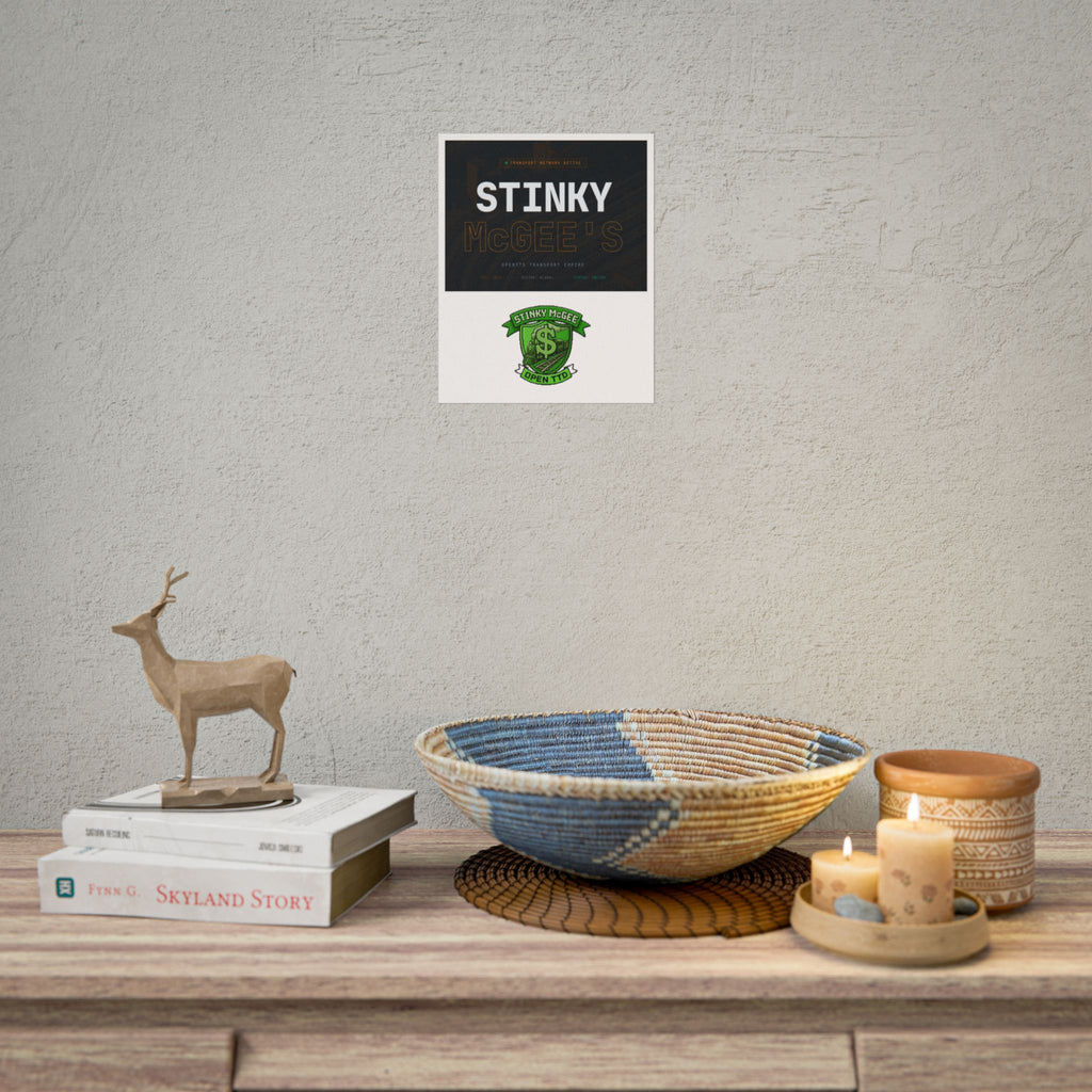 Stinky McGee's Rolled Poster — Retro Logo Wall Art for Gamers & Streamers