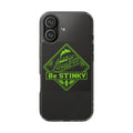 Phone Case — Neon Green 'Be STINKY' Train Emblem Clear Impact-Resistant Case